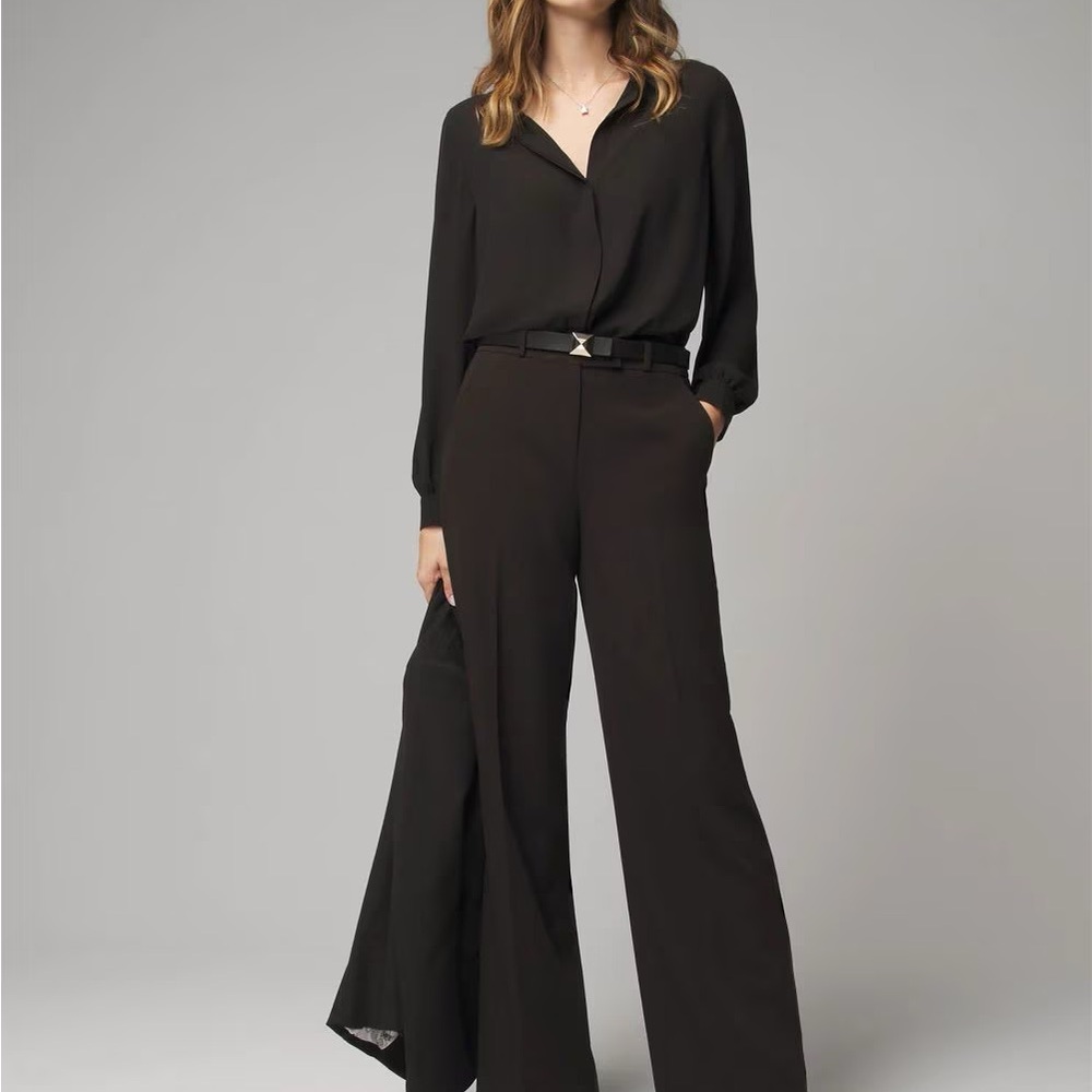 White House Black Market Black Luna Wide Leg Pant